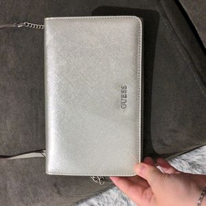 Authentic Shiny Shimmery Guess Crossbody Clutch Purse